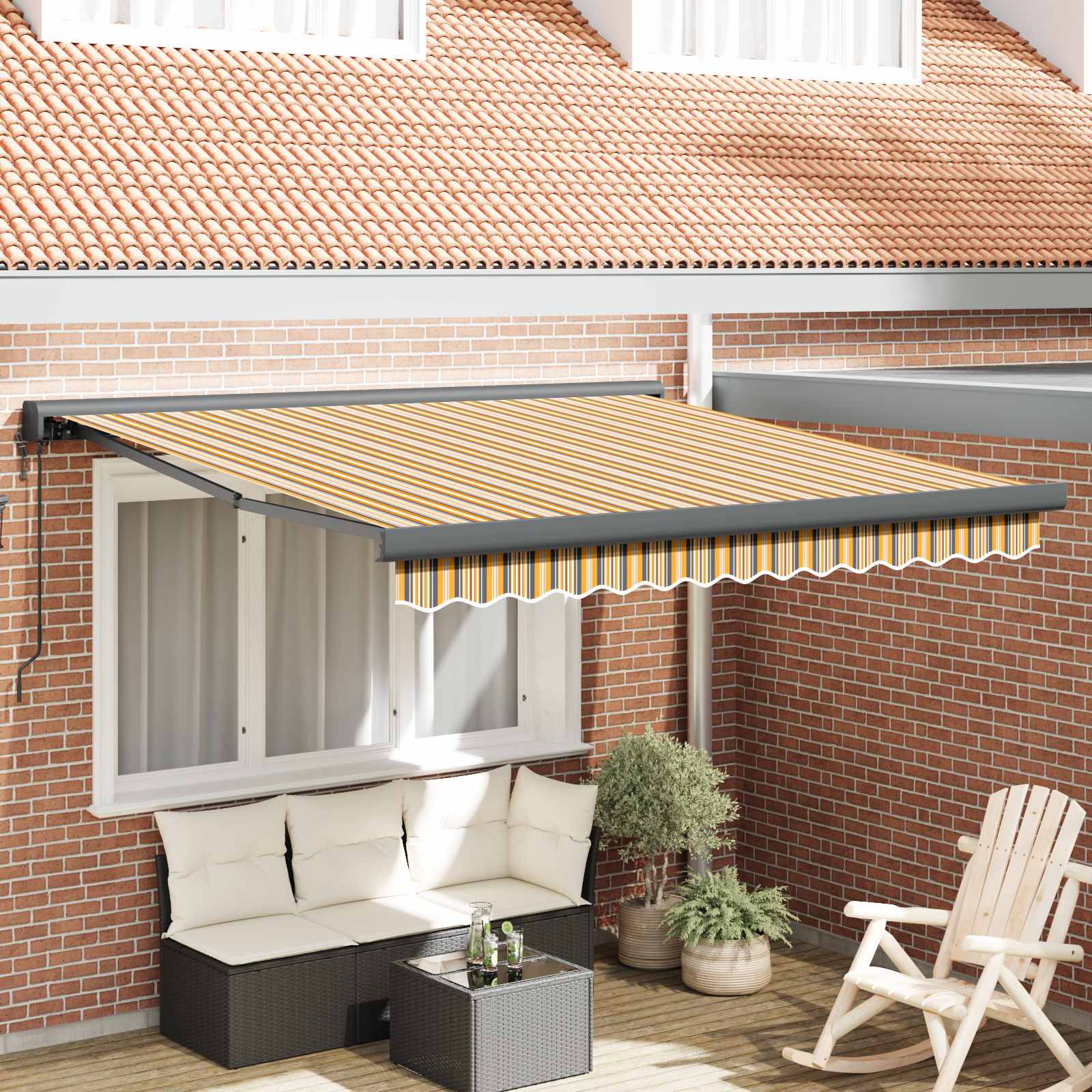 Markise Mehrfarbig 350 x 250 x 165 cm Polyester und Aluminium