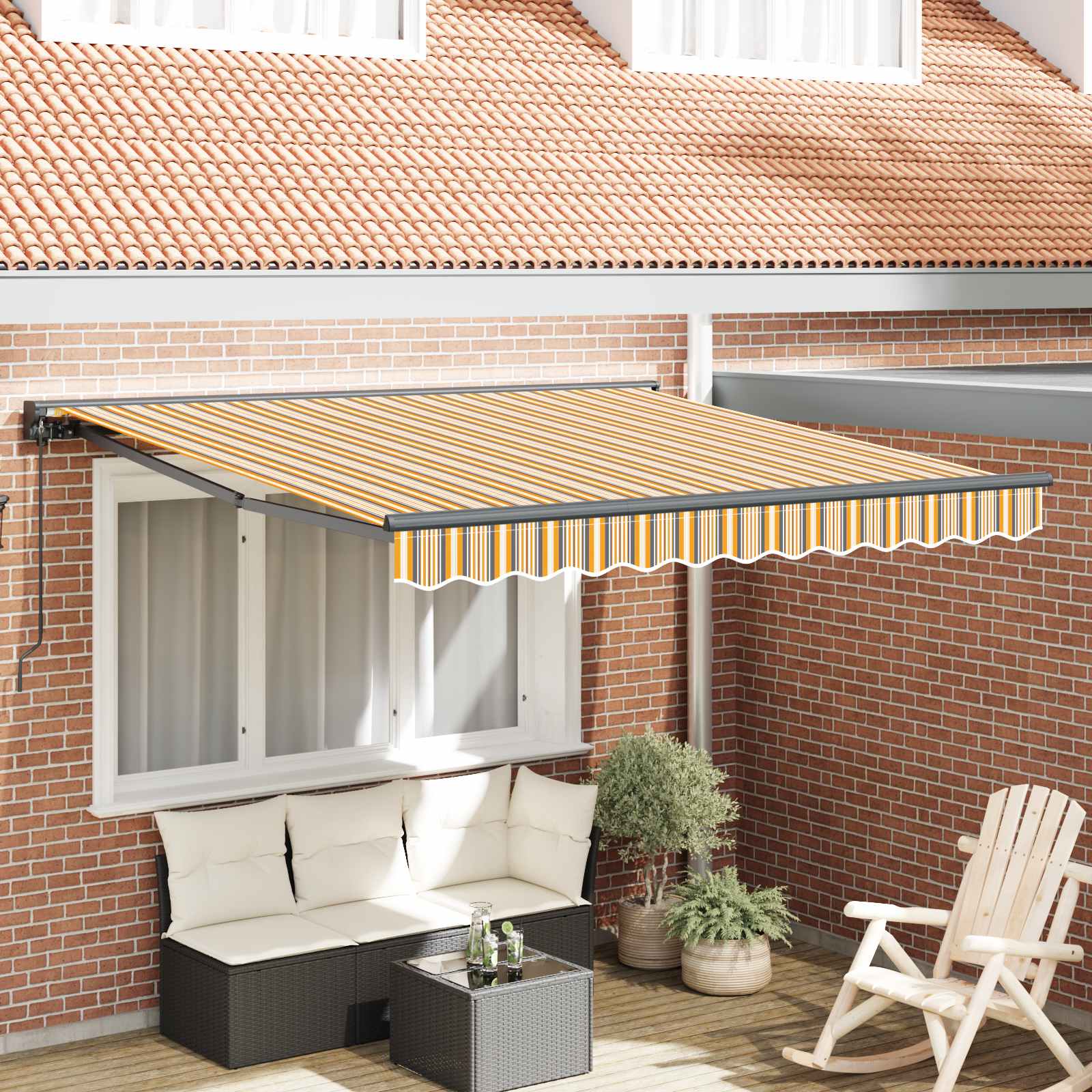 Markisenrahmen Gelb und Grau 350 x 250 cm