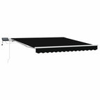 Einziehbare Markise Schwarz 350 x 250 cm Stoff und Stahl