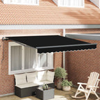 Einziehbare Markise Schwarz 350 x 250 cm Polyester und Stahl