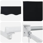 Einziehbare Markise Schwarz 350 x 250 cm