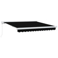 Einziehbare Markise Schwarz 350 x 250 cm Stoff und Metall