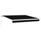 Einziehbare Markise Schwarz 350 x 250 cm Stoff und Metall