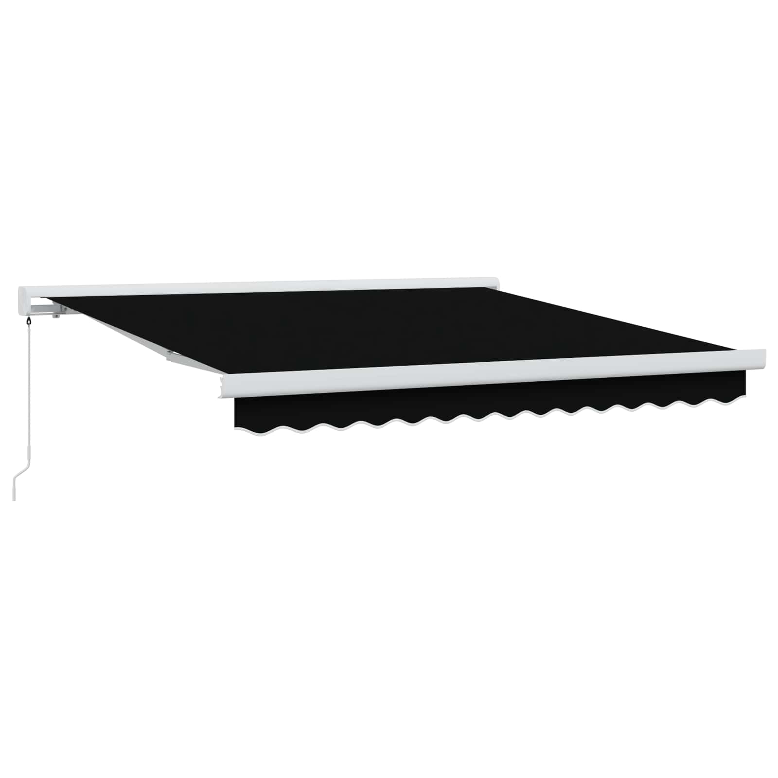 Einziehbare Markise Schwarz 350 x 250 cm Stoff und Metall