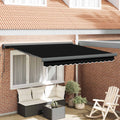 Einziehbare Markise Schwarz 350 x 250 cm Stoff und Metall