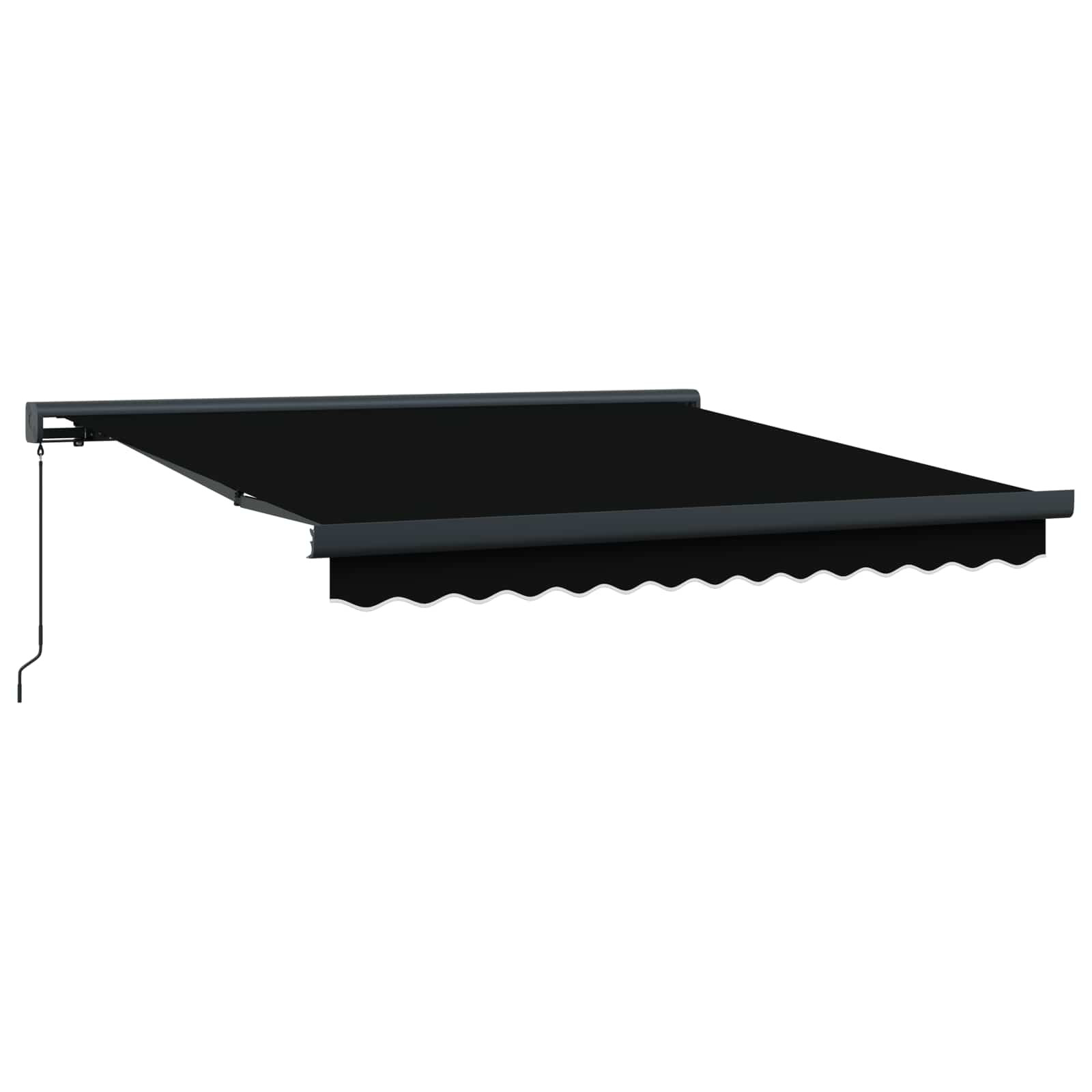 Einziehbare Markise Schwarz 350 x 250 cm Stoff und Metall