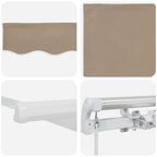 Einziehbare Markise Beige 350 x 250 cm Polyester und Aluminium