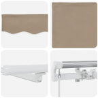 Einziehbare Markise Beige 350 x 250 cm Stoff und Stahl