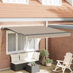 Einziehbare Markise Beige 350 x 250 cm Stoff und Aluminium