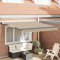 Einziehbare Markise Beige 350 x 250 cm Polyester und Aluminium