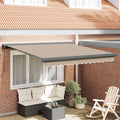 Einziehbare Markise Beige 350 x 250 cm Stoff und Metall