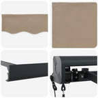 Markise Beige 350 x 250 cm Polyester und Aluminium