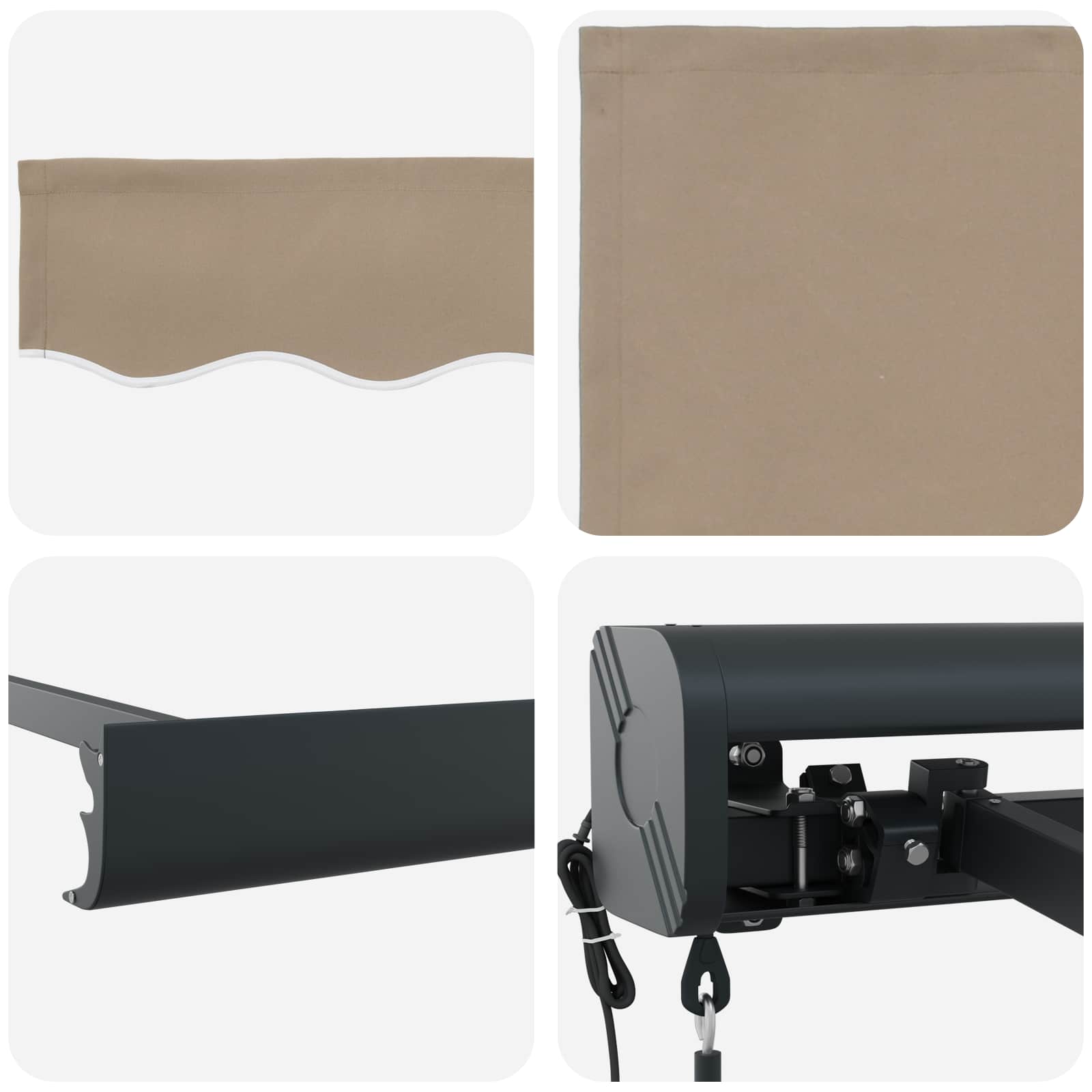 Markise Beige 350 x 250 cm Polyester und Aluminium