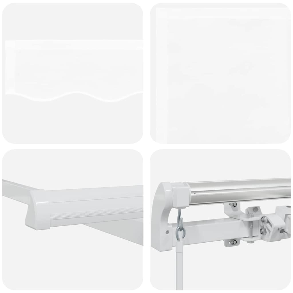 Einziehbare Markise Weiß 350 x 250 cm Polyester und Aluminium