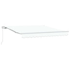 Einziehbare Markise Weiß 350 x 250 cm Polyester und Aluminium