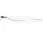 Einziehbare Markise Weiß 350 x 250 cm Stoff und Stahl