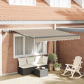 Einziehbare Markise Weiß 350 x 250 cm Stoff