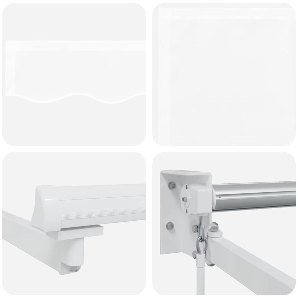 Einziehbare Markise Weiß 350 x 250 cm Polyester und Aluminium