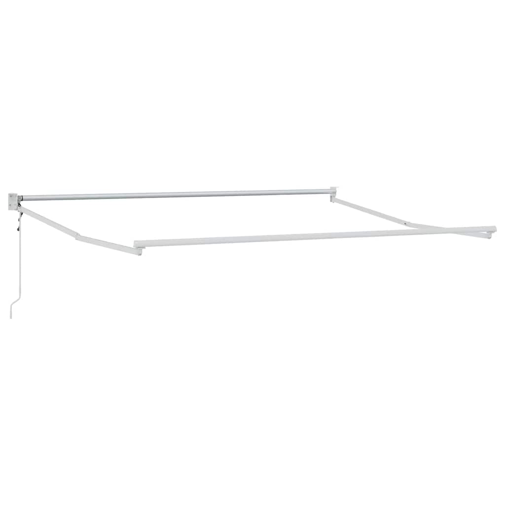 Einziehbare Markise Weiß 350 x 250 cm Polyester und Aluminium