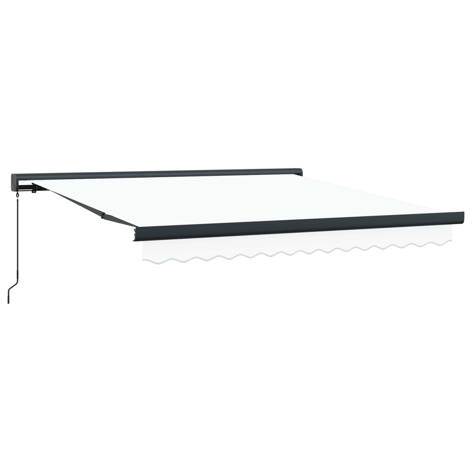 Einziehbare Markise Weiß 350 x 250 cm Stoff und Metall