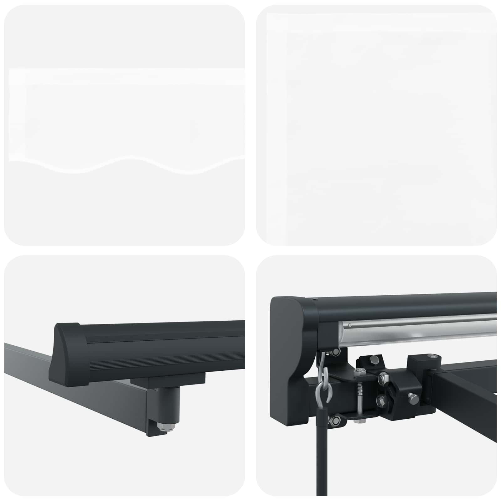Markisenrahmen Weiß 350 x 250 cm Polyester mit PU-Beschichtung