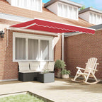 Einziehbare Markise Rot 350 x 250 cm Polyester und Aluminium