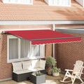 Einziehbare Markise Rot 350 x 250 cm Polyester und Stahl