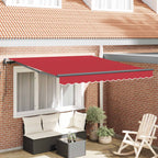 Einziehbare Markise Rot 350 x 250 cm Stoff und Aluminium