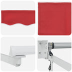Einziehbare Markise Rot 350 x 250 cm Polyester und Aluminium