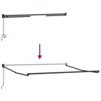 Einziehbare Markise Rot 350 x 250 cm Polyester und Aluminium