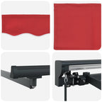 Markisenrahmen Rot 350 x 250 cm Polyester mit PU-Beschichtung