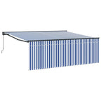 Einziehbare Markise Blau und Weiß 400 x 300 cm