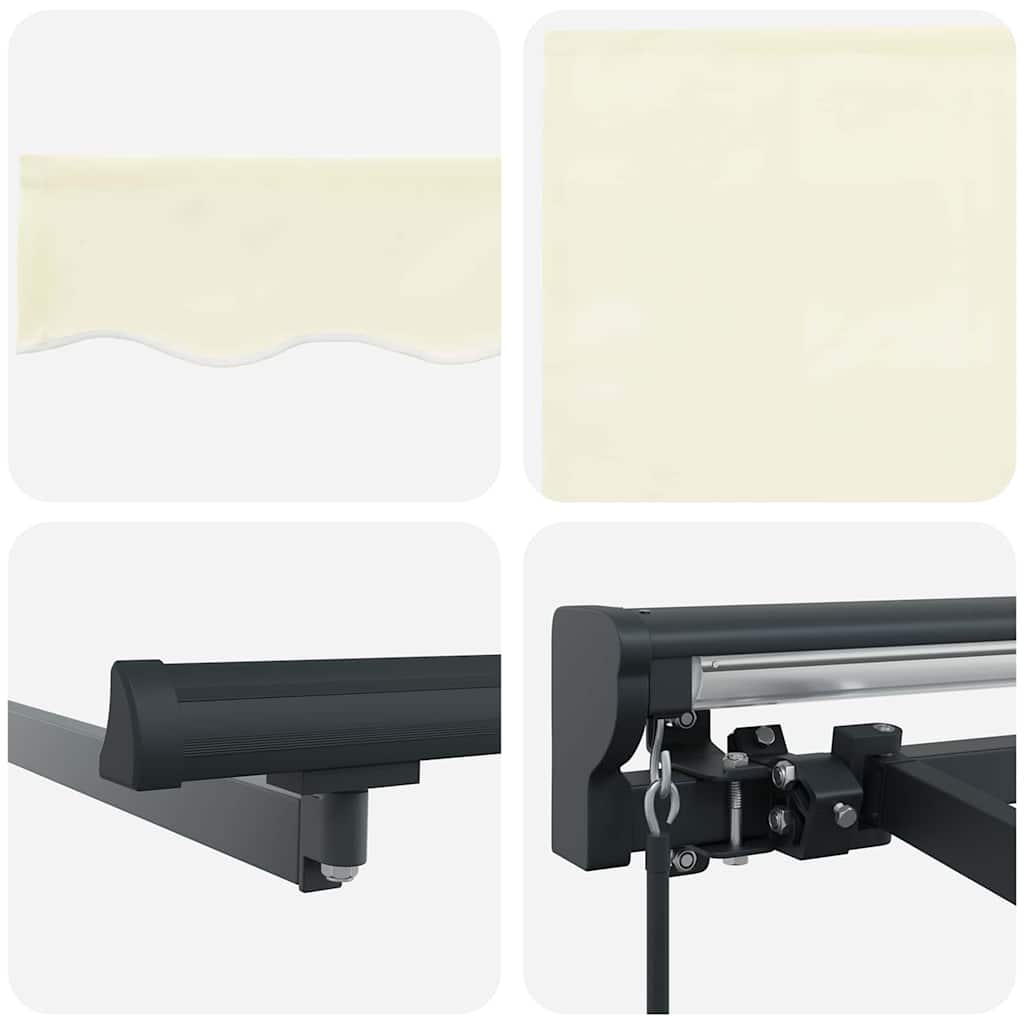 Einziehbare Markise Creme 400 x 300 cm Polyester und Aluminium
