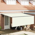 Einziehbare Markise Creme 400 x 300 cm Polyester und Aluminium