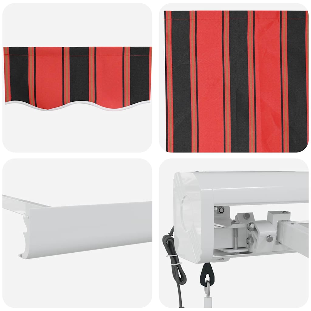Einziehbare Markise Rot und Schwarz 400 x 300 cm