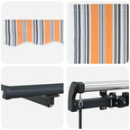 Einziehbare Markise Mehrfarbig 400 x 300 cm Polyester und Stahl