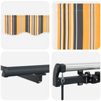Einziehbare Markise Mehrfarbig 400 x 300 cm Polyester und Stahl
