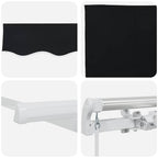 Markise Schwarz 400 x 300 cm Polyester und Metall