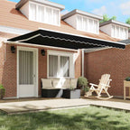Markise Schwarz 400 x 300 cm Polyester und Metall