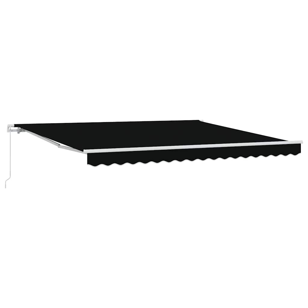 Markise Schwarz 400 x 300 cm Polyester und Metall