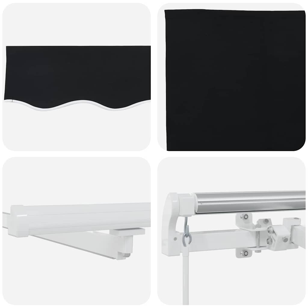 Einziehbare Markise Schwarz 400 x 300 cm Stoff und Stahl