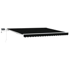 Einziehbare Markise Schwarz 400 x 300 cm Stoff und Stahl