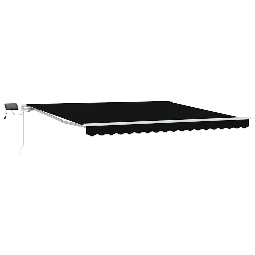 Einziehbare Markise Schwarz 400 x 300 cm Stoff und Stahl