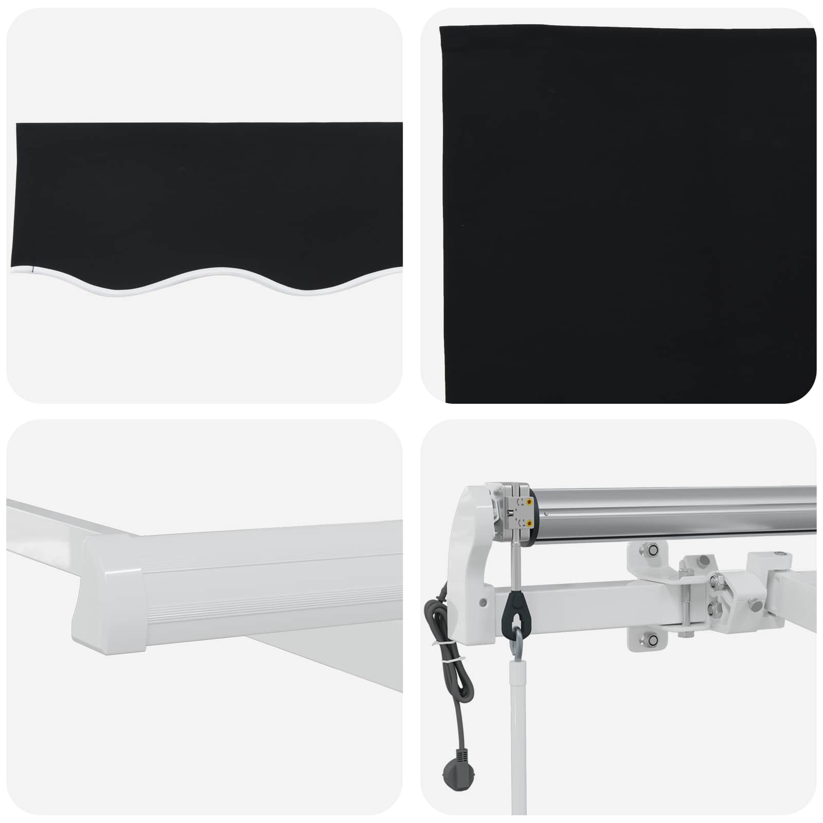 Elektrische ausziehbare Markise Schwarz 400 x 300 cm