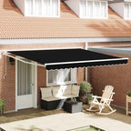 Einziehbare Markise Schwarz 400 x 300 cm