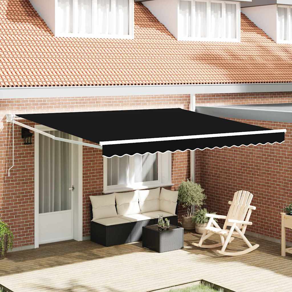 Einziehbare Markise Schwarz 400 x 300 cm