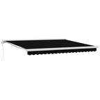 Einziehbare Markise Schwarz 400 x 300 cm Stoff und Metall