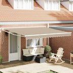 Einziehbare Markise Beige 400 x 300 cm Polyester und Aluminium