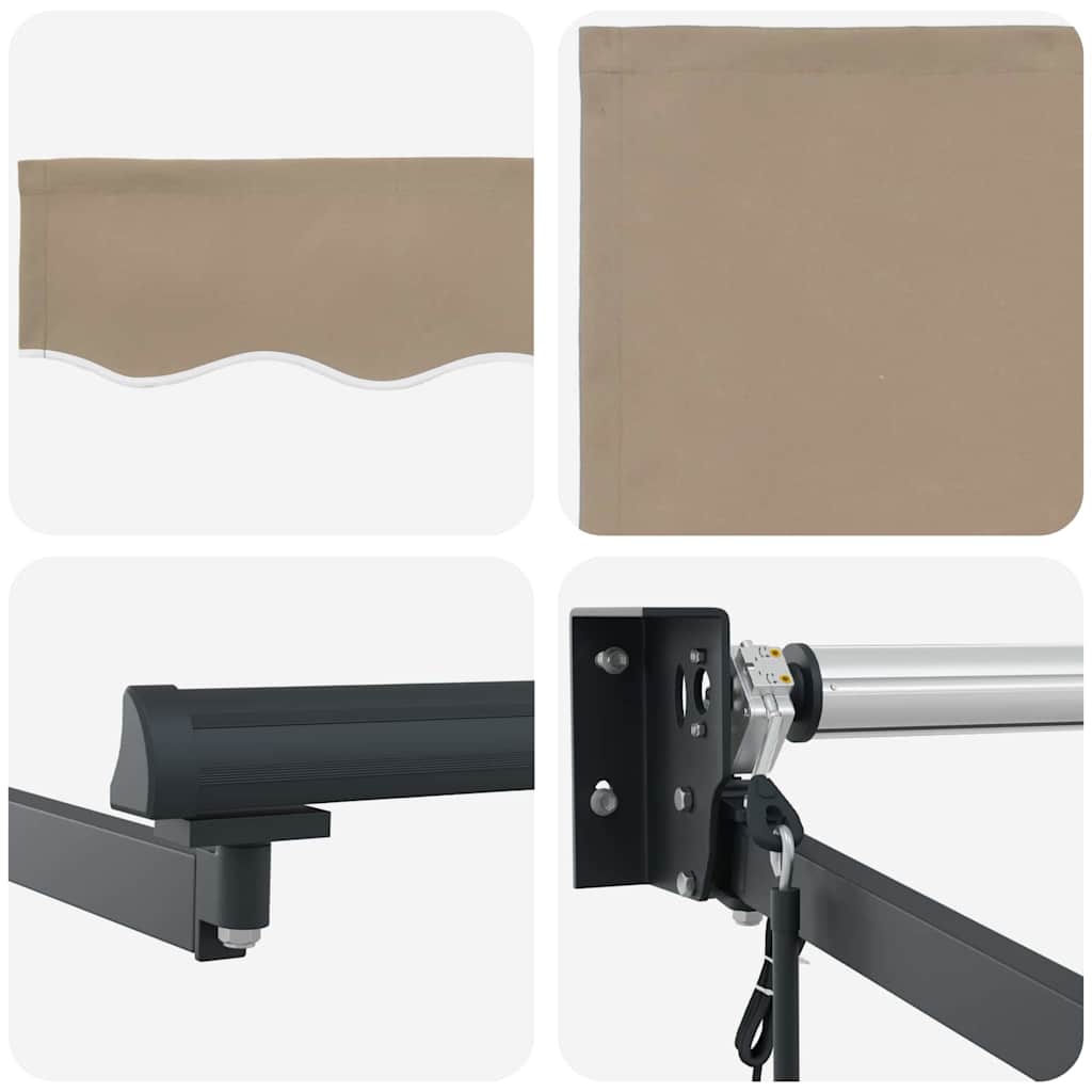 Einziehbare Markise Beige 400 x 300 cm Polyester und Aluminium