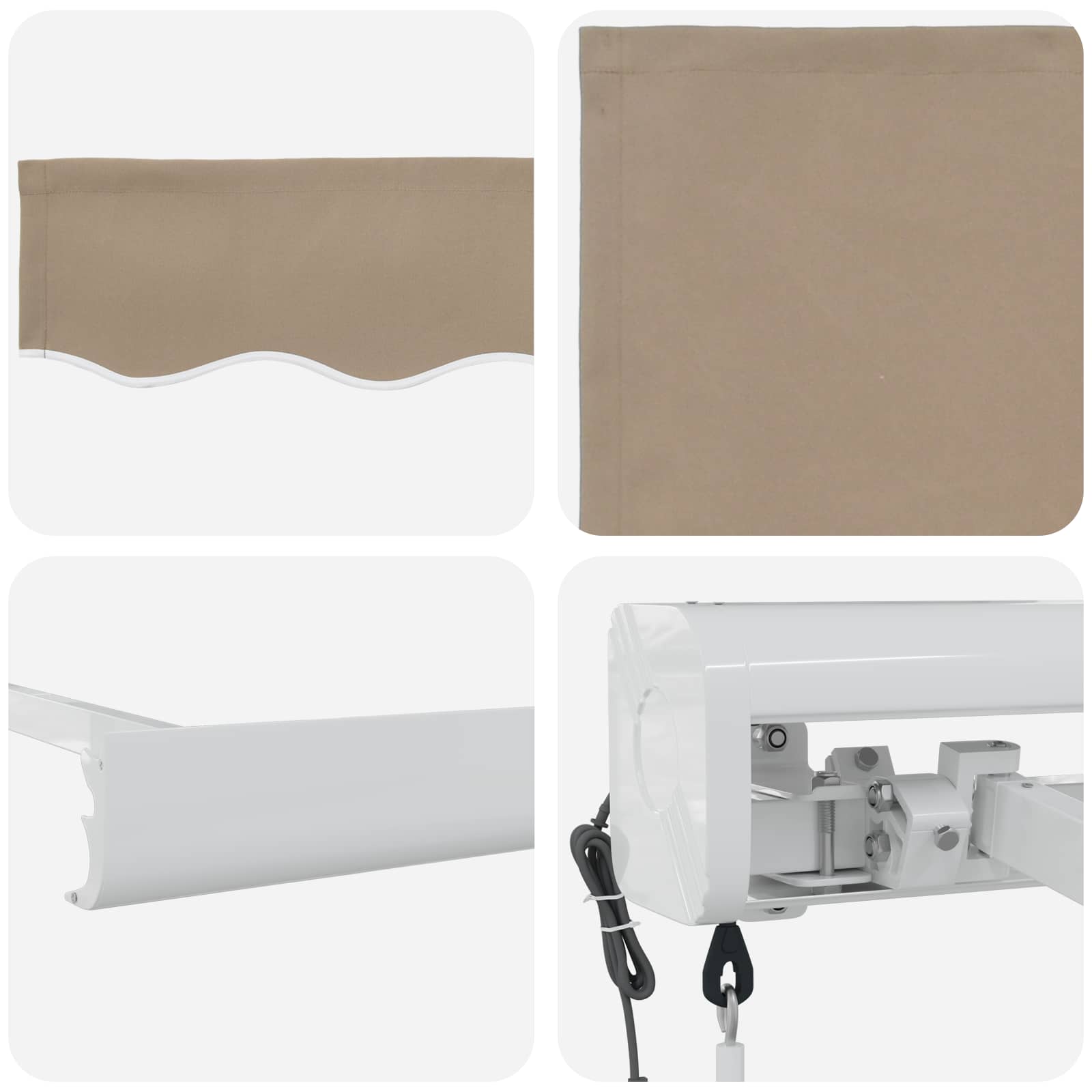 Einziehbare Markise Beige 400 x 300 cm Stoff und Metall